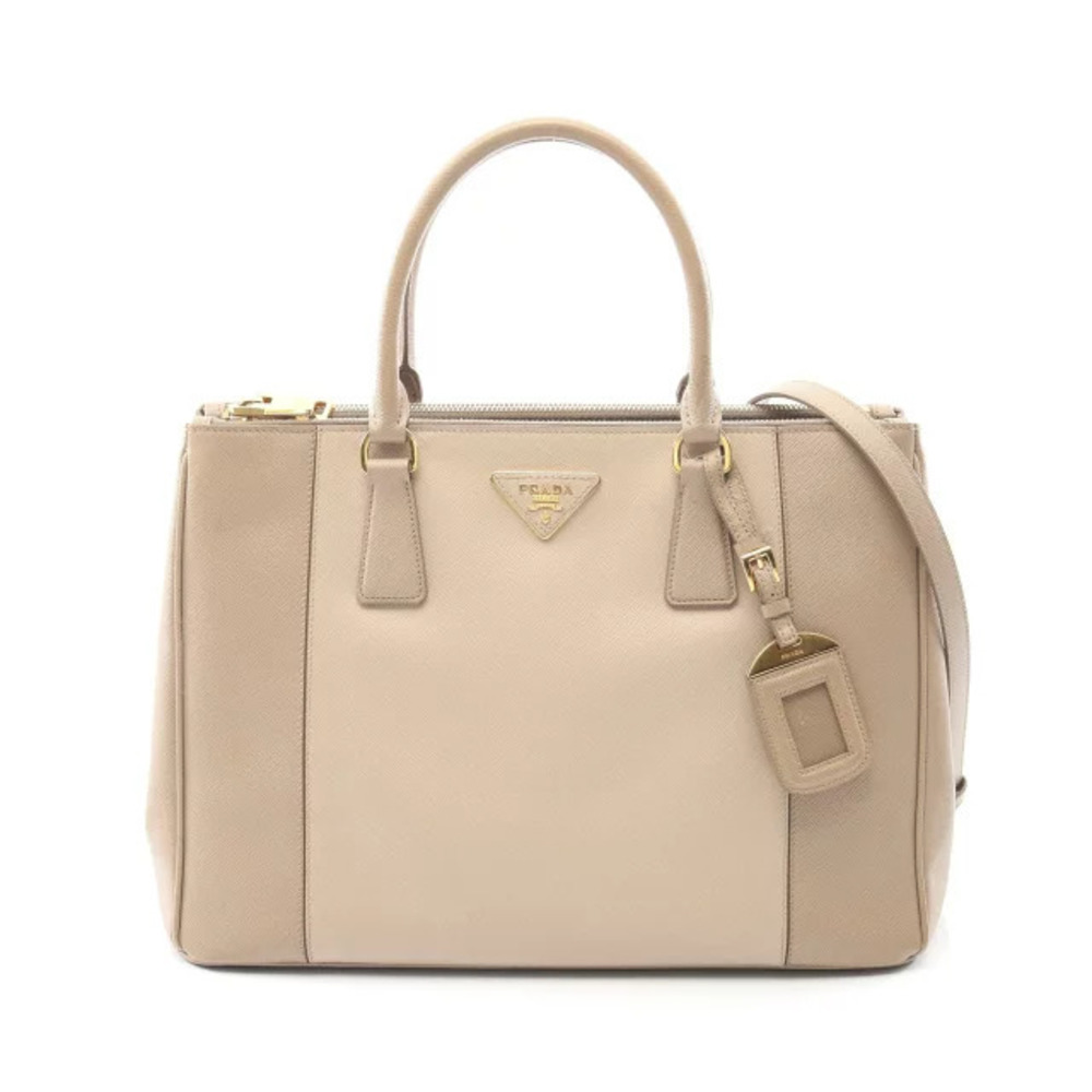 Prada Galleria Handbag Saffiano Leather Beige